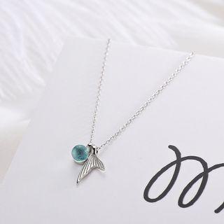 925 Sterling Silver Bead & Mermaid Tail Pendant Necklace 925 Sterling Silver - With Necklace - Bead & Mermaid Tail Pendant - One Size
