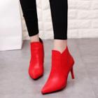 High-heel Pointy Toe Ankle Boots