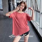 Quick Dry Irregular Hem Short-sleeve T-shirt