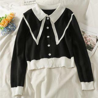 Details Colorblock Button-up Knit Top In 5 Colors
