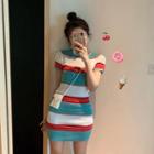 Colorblock Light Knit Dress Stripe - One Size