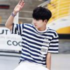 Set Of 2: Printed Short-sleeve T-shirt