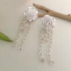 Flower Acrylic Faux Crystal Fringed Earring 1 Pair - Transparent - One Size