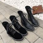 Rivet Platform Lace Up Short Boots