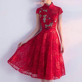 Cap-sleeve Midi Dress