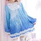Gradient Print Long-sleeve Dress