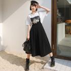 Asymmetric One-strap Midi Skirt