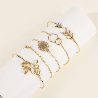 Set Of 5: Bracelet Set Of 5 - S193 - Gold - One Size
