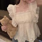Sleeveless Perforated Blouse