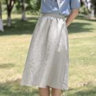 High Waist Plaid Midi Skirt