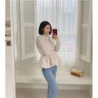Sleeveless Faux-fur Peplum Jacket