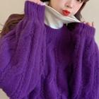 Mock-turtleneck Long-sleeve Top / Chunky Knit Sweater
