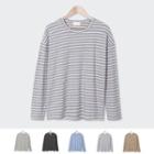 Couple Round-neck Striped T-shirt