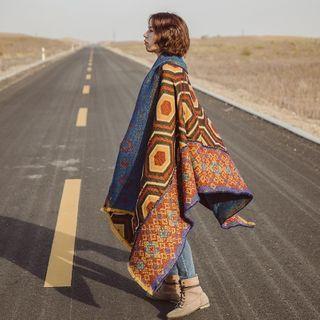 Patterned Cape As Shown In Figure - One Size