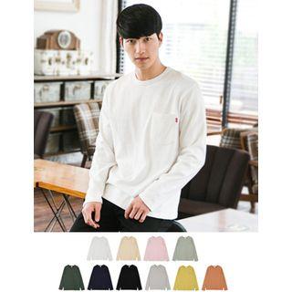 Pocket-detail Colored T-shirt