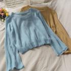 Bell-sleeve Loose-fit Knit Sweater