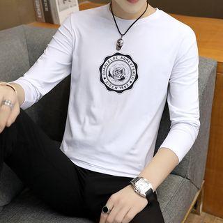 Long-sleeve Rose Print T-shirt