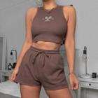 Set: Printed Crop Tank Top + Shorts