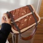 Quilted Fluffy Trim Shoulder Bag