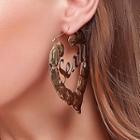 Alloy Lettering Heart Earring