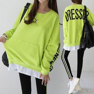 Set: Lettered Layered Sweatshirt + Leggings