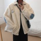 Loose-fit Fleece-lined Jacket Off-white - One Size