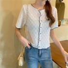 Short-sleeve Lace Button T-shirt