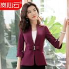 Button Blazer / Boot-cut Dress Pants / Set