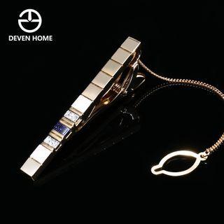 Rhinestone Alloy Tie Clip Tc081 - One Size