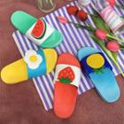 Fruit Patterned Slide Sandals