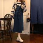 Stitch Drawstring Denim Jumper Dress