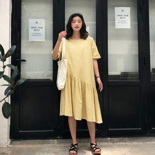 Ruffle Short-sleeve T-shirt Dress