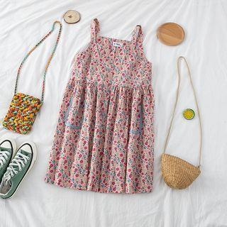 Sleeveless Floral Dress Pink - One Size