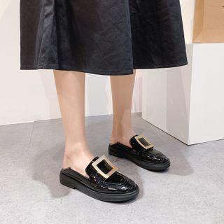 Square Buckle Platform Loafers