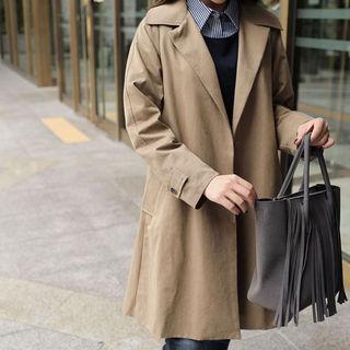 Two-button Houndstooth-detail Coat