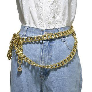 Layered Metal Chunky Chain Belt
