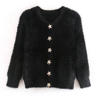 Faux Fur Embellished Cardigan