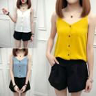Buttoned Chiffon Camisole Top