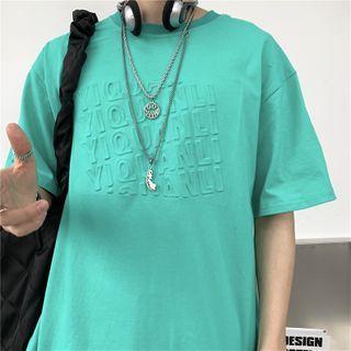 3d Letter Elbow-sleeve T-shirt