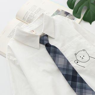 Long-sleeve Printed Shirt / Tie / Set