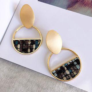 Plaid Hoop Drop Earring 30986 - One Size