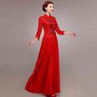 3/4-sleeve Wedding Cheongsam