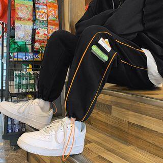 Contrast Trim Applique Sweatpants