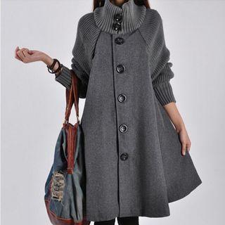 Turtleneck Long Button Coat