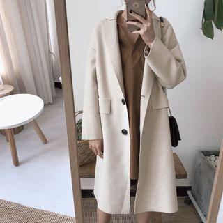 Plain Lapel Loose-fit Coat