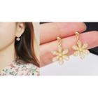 925 Sterling Silver Flower Dangle Earring 1 Pair - Flower - One Size