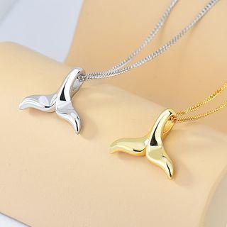 Whale Tail Pendant Sterling Silver Necklace