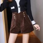 Double Breasted High-waist Shorts