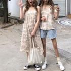 Plaid Wide-strap Top / A-line Sundress