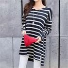 Cross-strap Back Stripe T-shirt Dress